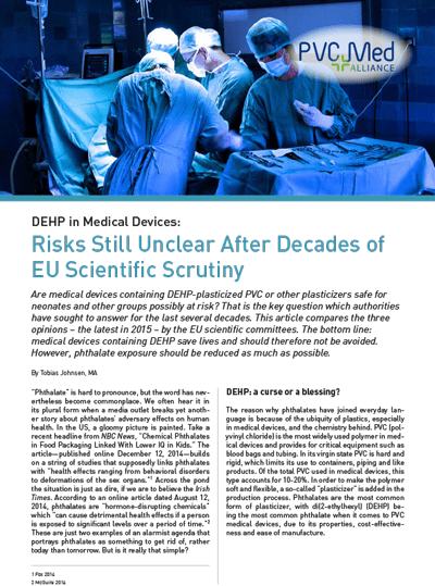 DEHP in Medical Devices: Risks Still Unclear After Decades of EU Scientific Scrutiny