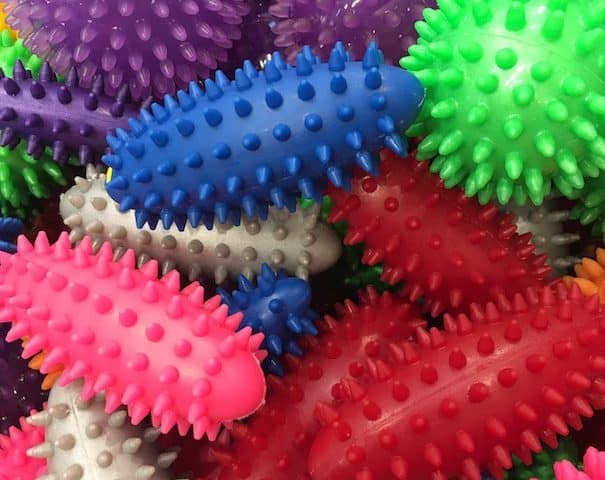 PVC massage balls seen at Medica 2016